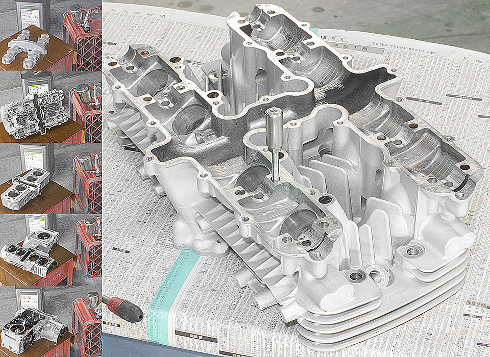 Z400FX エンジン塗装 洗浄2